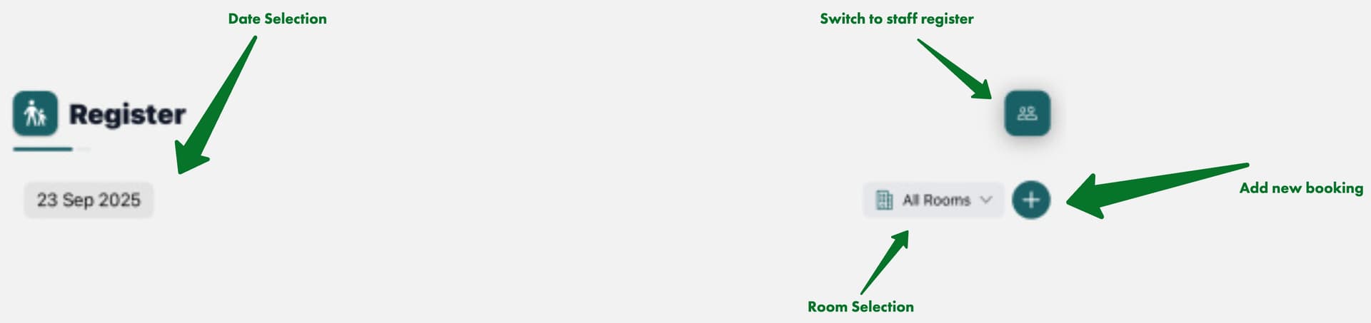 Child display in register