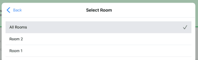 Room selection interface