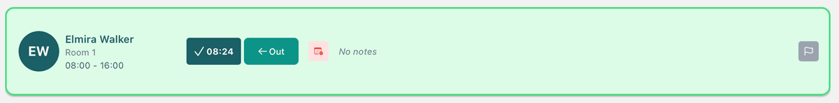 Staff member signed in view