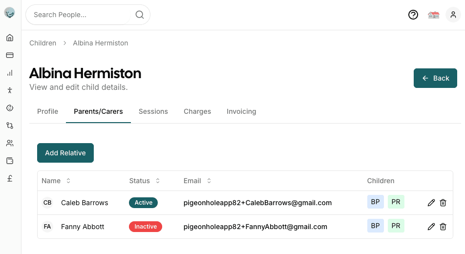 Parent/Carer from Child View